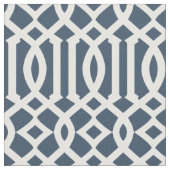 Chic Navy Blue und White Trellis Lattice Muster Stoff (Nahaufnahme)