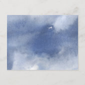 Chic Navy Blue Watercolor, Blumenzwiebeldetails Begleitkarte (Rückseite)