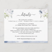 Chic Navy Blue Watercolor, Blumenzwiebeldetails Begleitkarte (Vorderseite)