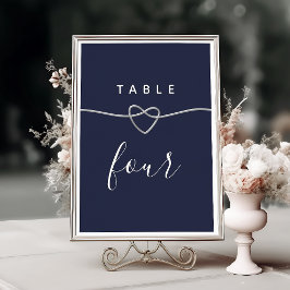 Chic Navy Blue Wedding Tischnummer