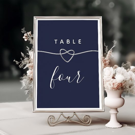 Chic Navy Blue Wedding Tischnummer