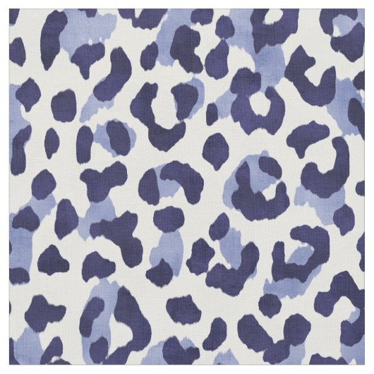 Chic navy-blue-white cheetah print pattern stoff (Nahaufnahme)