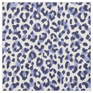 Chic navy-blue-white cheetah print pattern stoff