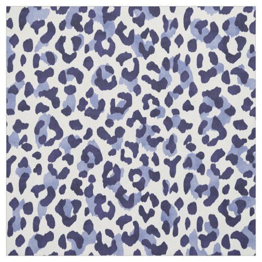 Chic navy-blue-white cheetah print pattern stoff (Muster)