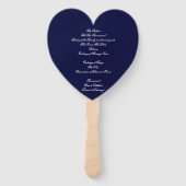 Chic Navy Blue & White Monogram Wedding Program Fächer (Rückseite)