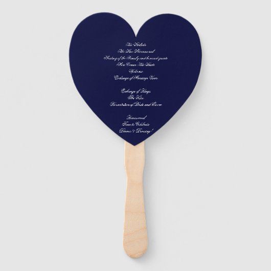 Chic Navy Blue & White Monogram Wedding Program Fächer (Rückseite)