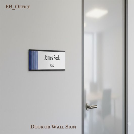 Chic Navy Blue & White Stripes |Custom Door & Wall Türschild