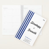 Chic Navy Blue White Stripes Customizable Business Planer (Anzeige)