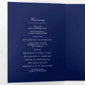 Chic Navy Blue & White Wedding Dreifach-gefaltete Programmkarte (Innen Erste Seite)
