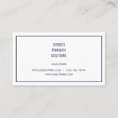 Chic Navy Fashion Stylist / Beauty Business Card Visitenkarte (Rückseite)
