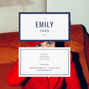 Chic Navy Fashion Stylist Influencer Business Card Visitenkarte