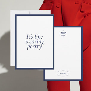 Chic Navy Fashion Stylist / Influencer Note Card