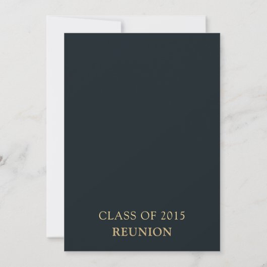 Chic Navy Gold 10th Class Reunion Invitation Einladung (Rückseite)