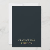 Chic Navy Gold Bokeh 45th Class Reunion Invitation Einladung (Rückseite)