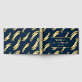 Chic Navy Gold Foil Geburtstag Gästebuch