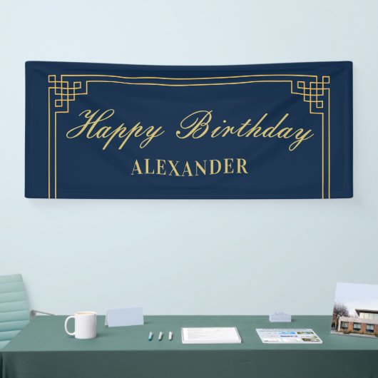Chic Navy Gold Gatsby Banner (Messe)