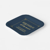 Chic Navy Gold Gatsby Geburtstagsdinner Pappteller (Gewinkelt)