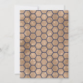 Chic Navy Gold Glitzer Hexagon Geo Brautparty Einladung (Rückseite)