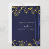 Chic Navy Gold Hochzeit Einladung (Rückseite)