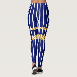 Chic Navy Gold Lips Lines Beauty Girl Custom Leggings
