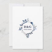 Chic Navy Monogram zum 50. Hochzeitstag Einladung (Rückseite)