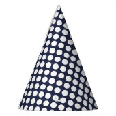 Chic Navy Party Hut mit Shiny Solid White Dots Partyhütchen (Links)