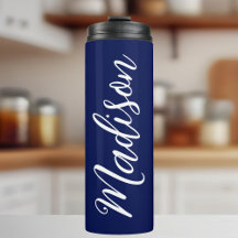 Chic Navy Personalisierter Name in White Script