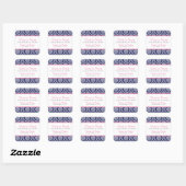 Chic Navy & Pink Damask Wedding Quadratischer Aufkleber (Blatt)