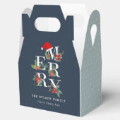 Chic Navy Red Green White Frohe Weihnachtsfolien Geschenkschachtel (Geöffnet)