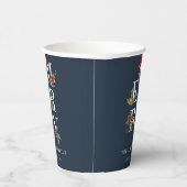 Chic Navy Red Green White Frohe Weihnachtsfolien Pappbecher (Rechts)