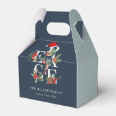 Chic Navy Red Green White Peace Christmas Folies Geschenkschachtel (Rückseite)