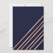Chic Navy Rose Gold Glitzer Polygon Geo Sweet 16 Einladung (Rückseite)