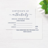Chic Navy Script Certificate of Authenticity (Schreibtisch)