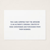 Chic Navy Script Certificate of Authenticity (Rückseite)