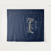 Chic Navy Sparkle Glitzer Brautparty Hintergrund Wandteppich (Vorderseite (Horizontal))