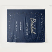 Chic Navy Sparkle Glitzer Brautparty Hintergrund Wandteppich (Vorderseite (Horizontal))