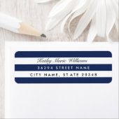 Chic Navy Strip Address Labels (Insitu)