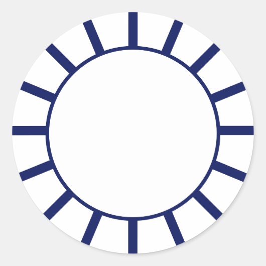 Chic Navy Strip Runder Aufkleber (Vorderseite)