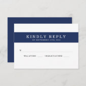 Chic Navy Stripes Wedding RSVP (Vorne/Hinten)
