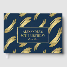 Chic Navy und Gold Foil Geburtstag Gästebuch