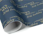 Chic Navy und Gold Name Alter Geburtstag Geschenkpapier (Rolleneckpunkt)