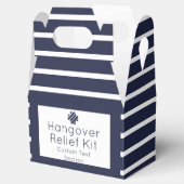 Chic Navy und White Hangover Relief Kit Geschenkschachtel (Geöffnet)