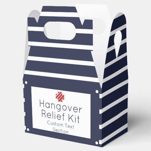 Chic Navy und White Hangover Relief Kit Geschenkschachtel (Geöffnet)