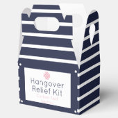 Chic Navy und White Hangover Relief Kit Geschenkschachtel (Geöffnet)