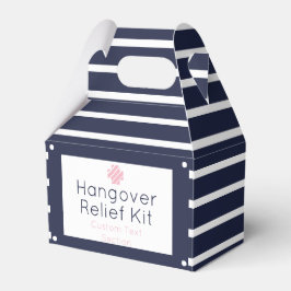Chic Navy und White Hangover Relief Kit Geschenkschachtel