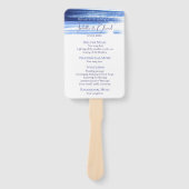 Chic Navy Wasserfarbe Pinselstriche Hochzeitsprogr Fächer (Vorderseite)
