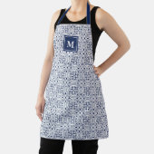 Chic Navy & White Marokkanisches Fliesenmuster Mon Schürze (InSitu)