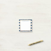 Chic Navy White Strip Gold Glitzer Confetti Post-it Klebezettel (Auf Schreibtisch)