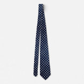 Chic Navy & White Timeless Polka Dots Necktie Krawatte (Rückseite)