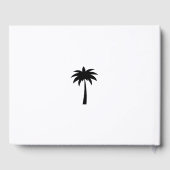 Chic Navy White Tropical Palm Tree Coastal Hochzei Gästebuch (Rückseite)